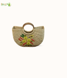 Bhartiye Crafts|Handmade Kauna Grass Bag with Embroidery | Sustainable Women’s Bag | Mainpur Northeast| Women's special