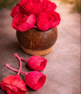 Sola Wood Paper Decorative Red Rose Flowers for DIY Crafts, Garland Making, Pooja, Wedding &amp; Festive Decor (Diameter Approx 8cms - 10 Pieces, Red)