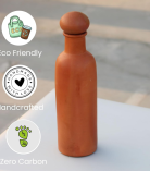 BHARTIYE CRAFTS Handmade Terracotta Water Bottle | Natural Cooling Clay Bottle | Eco-Friendly Drinkware