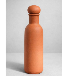 BHARTIYE CRAFTS Handmade Terracotta Water Bottle | Natural Cooling Clay Bottle | Eco-Friendly Drinkware