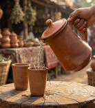 Handmade Terracotta Water Jug & Glass Set | Natural Clay Drinkware | BHARTIYE CRAFTS