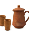 Handmade Terracotta Water Jug &amp; Glass Set | Natural Clay Drinkware | BHARTIYE CRAFTS