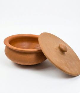 Handmade Terracotta Cooking Pot with Lid | Natural Clay Handi | BHARTIYE CRAFTS