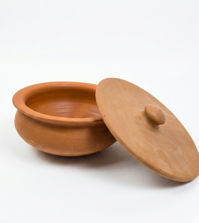 Handmade Terracotta Cooking Pot with Lid | Natural Clay Handi | BHARTIYE CRAFTS