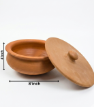 Handmade Terracotta Cooking Pot with Lid | Natural Clay Handi | BHARTIYE CRAFTS