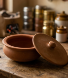 Handmade Terracotta Cooking Pot with Lid | Natural Clay Handi | BHARTIYE CRAFTS