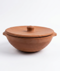 Handcrafted Terracotta Cooking Pot with Lid | Natural Clay Handi for Cooking | Bhartiye Crafts