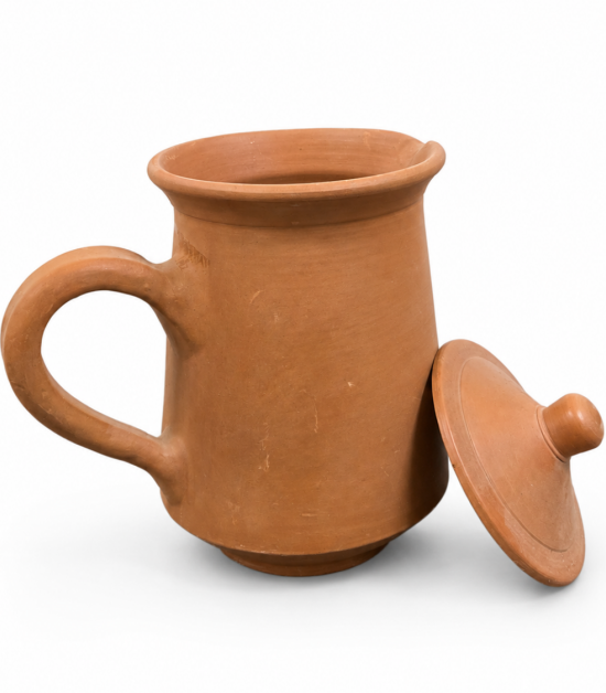 Handmade Terracotta Water jug with Lid | Natural Clay Jug | Bhartiye Crafts