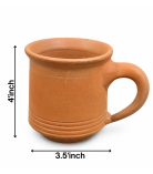 Handcrafted Terracotta Clay Mug with Handle | Natural Earthen Cup | Bhartiye Crafts