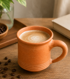 Handcrafted Terracotta Clay Mug with Handle | Natural Earthen Cup | Bhartiye Crafts