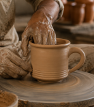 Handcrafted Terracotta Clay Mug with Handle | Natural Earthen Cup | Bhartiye Crafts